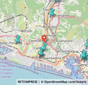 Mappa Via Greto di Cornigliano, 16121 Genova GE, Italia (2.91818)