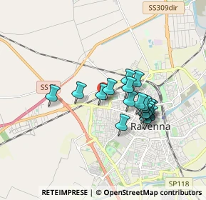 Mappa Via Dorese, 48123 Ravenna RA, Italia (1.36611)