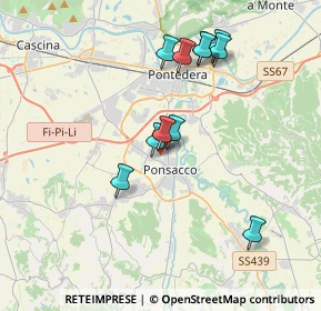 Mappa Via Perugia, 56038 Ponsacco PI, Italia (3.53273)