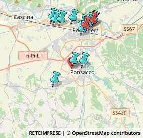 Mappa Viale Italia, 56038 Ponsacco PI, Italia (4.07231)