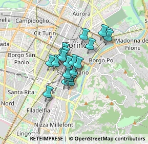 Mappa Via Madama Cristina, 10125 Torino TO, Italia (1.1055)