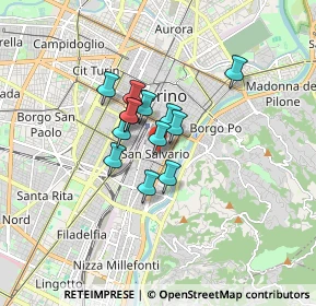 Mappa Via Madama Cristina, 10125 Torino TO, Italia (1.05538)