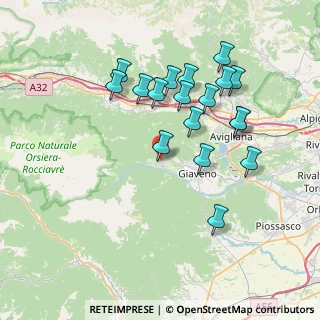 Mappa Via Al Castello, 10050 Coazze TO, Italia (7.28056)