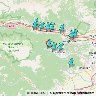 Mappa Via Al Castello, 10050 Coazze TO, Italia (6.44583)
