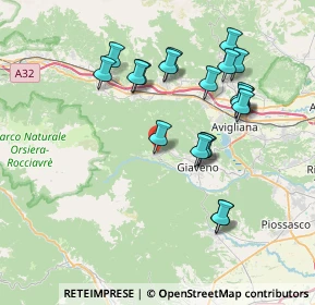 Mappa Via Al Castello, 10050 Coazze TO, Italia (7.4315)