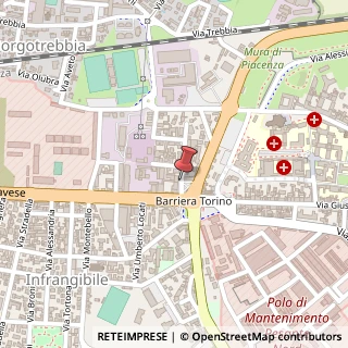 Mappa Via Valente Faustini,  1, 29100 Piacenza, Piacenza (Emilia Romagna)