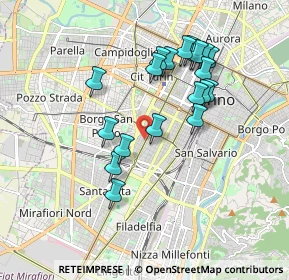 Mappa Via Amerigo Vespucci, 10125 Torino TO, Italia (1.725)
