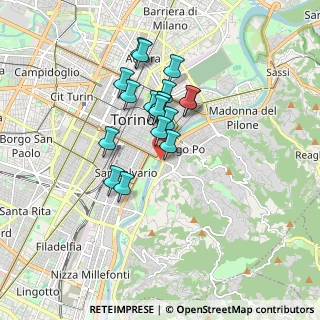 Mappa Ponte Umberto I, Torino, Italia (1.36167)