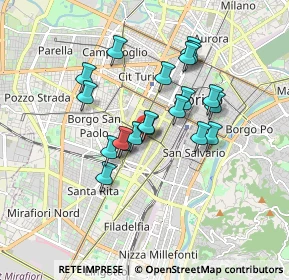 Mappa Vicolo Crocetta, 10129 Torino TO, Italia (1.4115)