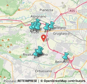 Mappa Via Rossano G. B., 10098 Rivoli TO, Italia (2.82)