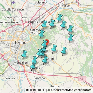Mappa Strada Pino Torinese, 10020 Tetti Barbasso TO, Italia (6.437)