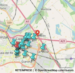 Mappa Autostrada del Sole, 29122 Gerbido PC, Italia (2.16167)