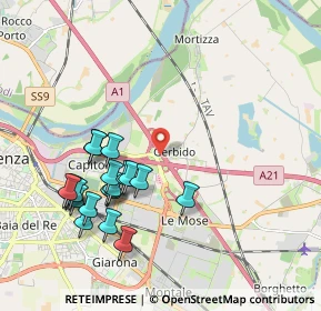 Mappa Autostrada del Sole, 29122 Gerbido PC, Italia (2.0645)