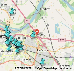 Mappa Autostrada del Sole, 29122 Gerbido PC, Italia (2.9045)