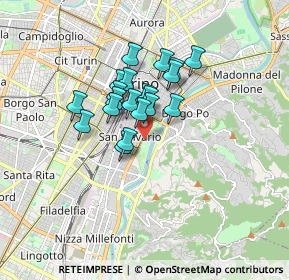 Mappa Fermata 629 - VALENTINO, 10125 Torino TO, Italia (1.1725)