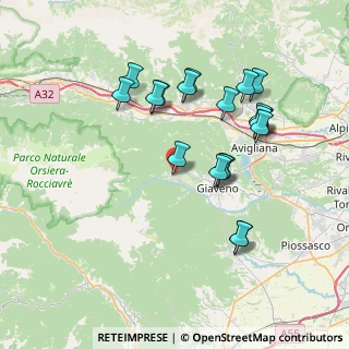 Mappa Via Camillo Benso Conte di Cavour, 10050 Coazze TO, Italia (7.33)
