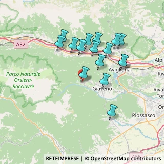 Mappa Via Camillo Benso Conte di Cavour, 10050 Coazze TO, Italia (6.995)
