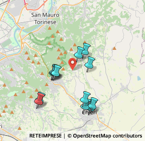 Mappa Via Tetti Rocco, 10025 Pino torinese TO, Italia (3.38846)