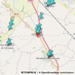 Mappa Via Circonvallazione, 15040 Occimiano AL, Italia (3.037)
