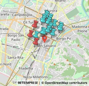 Mappa 10125 Torino TO, Italia (1.3005)