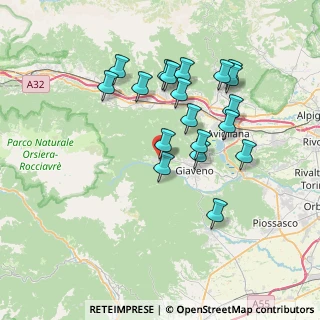 Mappa Via Selvaggio, 10050 Coazze TO, Italia (6.88263)