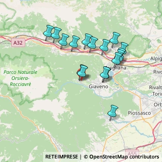 Mappa Via Selvaggio, 10050 Coazze TO, Italia (7.05176)