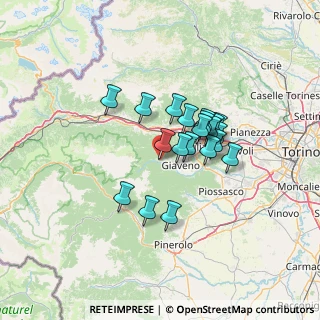 Mappa Via Giuseppe Garibaldi, 10050 Coazze TO, Italia (9.9725)
