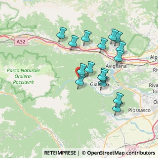 Mappa Via Giuseppe Garibaldi, 10050 Coazze TO, Italia (6.86313)