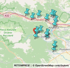 Mappa 10050 Coazze TO, Italia (6.95563)