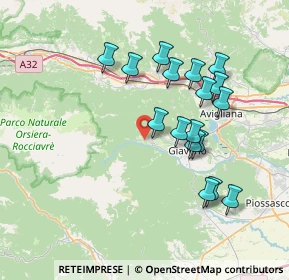 Mappa 10050 Coazze TO, Italia (7.09118)