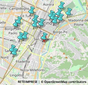 Mappa Via Valperga-caluso Tommaso, 10125 Torino TO, Italia (2.20667)