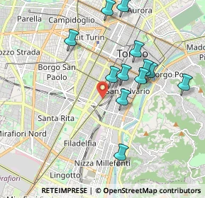 Mappa Via Achille Loria, 10128 Torino TO, Italia (1.89167)