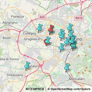 Mappa Via Crea 10 Centro Comm Shop Village Le Gru, 10095 Grugliasco TO, Italia (3.80625)