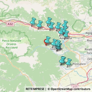 Mappa Via Magri, 10050 Coazze TO, Italia (6.55235)