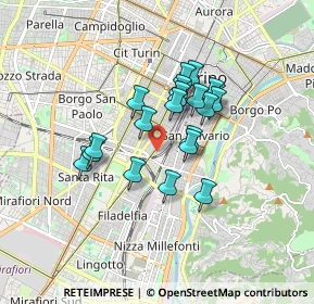 Mappa Via Achille Loria, 10028 Torino TO, Italia (1.3045)