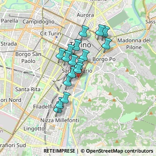 Mappa Via Pietro Giuria, 10125 Torino TO, Italia (1.37588)
