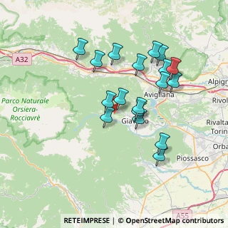 Mappa Via dei Molè, 10050 Coazze TO, Italia (6.68056)