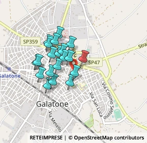 Mappa Via G. Garibaldi, 73044 Galatone LE, Italia (0.3585)