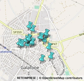 Mappa Via Convento, 73044 Galatone LE, Italia (0.356)