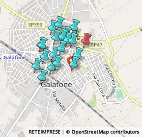 Mappa Piazza Itria, 73044 Galatone LE, Italia (0.3855)