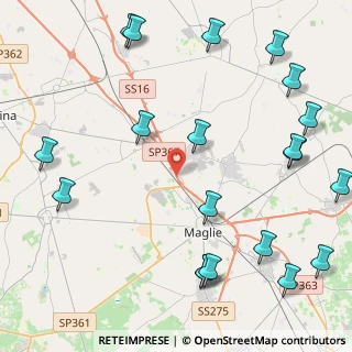 Mappa Strada statale 16 zona industriale Melpignano, 73024 Maglie LE, Italia (6.382)