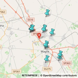Mappa Strada statale 16 zona industriale Melpignano, 73024 Maglie LE, Italia (3.7375)
