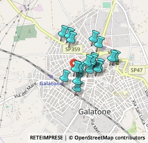 Mappa Via Victorio Bachelet, 73044 Galatone LE, Italia (0.302)