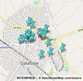 Mappa Via Garibaldi, 73044 Galatone LE, Italia (0.342)