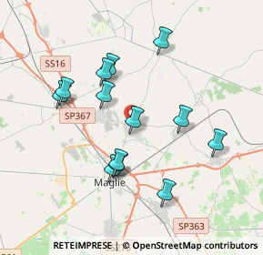 Mappa 73020 Cursi LE, Italia (3.76846)