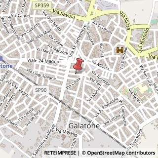 Mappa Via Fratelli Bandiera,  12, 73044 Galatone, Lecce (Puglia)