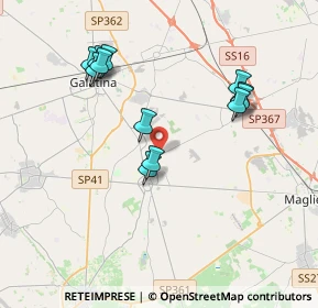 Mappa Via Prov. le per Corigliano D'Otranto, 73020 Cutrofiano LE, Italia (4.04167)