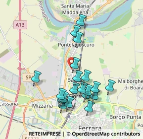 Mappa Via Argenta, 44122 Ferrara FE, Italia (1.839)
