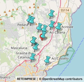 Mappa Via Verdina, 95028 Valverde CT, Italia (3.13385)