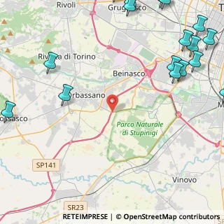 Mappa A55 Torino - Pinerolo, 10043 Orbassano TO, Italia (7.4265)